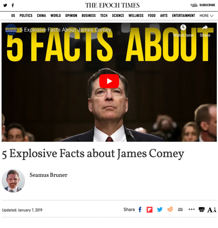 Five Facts About Comey - 2019